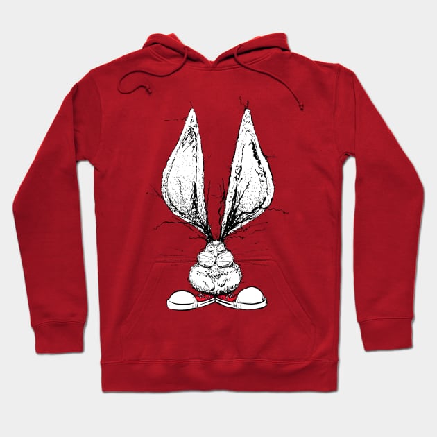 Cute Fuzzy Bunny with Awesome Chucks Hoodie by obillwon